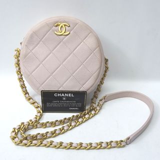 シャネル(CHANEL)のシャネル ショルダーバッグ
 キルティング 丸型 サークル チェーンショルダー ピンクベージュ系 Ft602571 中古(ショルダーバッグ)