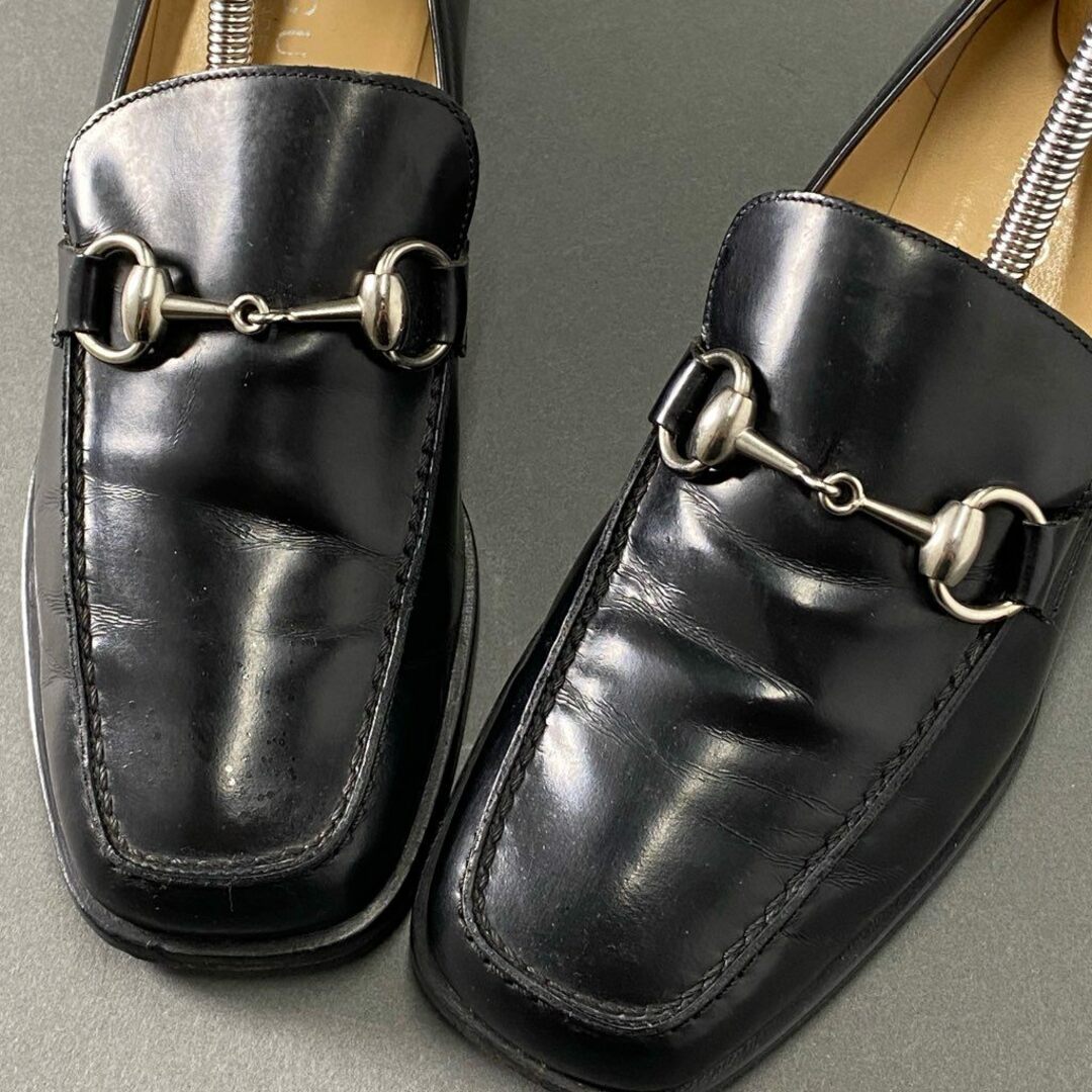 Gucci(グッチ)の1d12 GUCCI グッチ ホースビット ローファー 35 C ブラック レザー イタリア製 シューズ ビジネス フォーマル GG レディースの靴/シューズ(ローファー/革靴)の商品写真