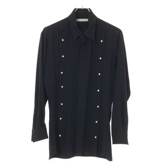 ジョンローレンスサリバン(JOHN LAWRENCE SULLIVAN)のJOHN LAWRENCE SULLIVAN ジョン ローレンス サリバン FRONT SIDE BUTTONED SHIRT パールボタンシャツ ブラック(シャツ)