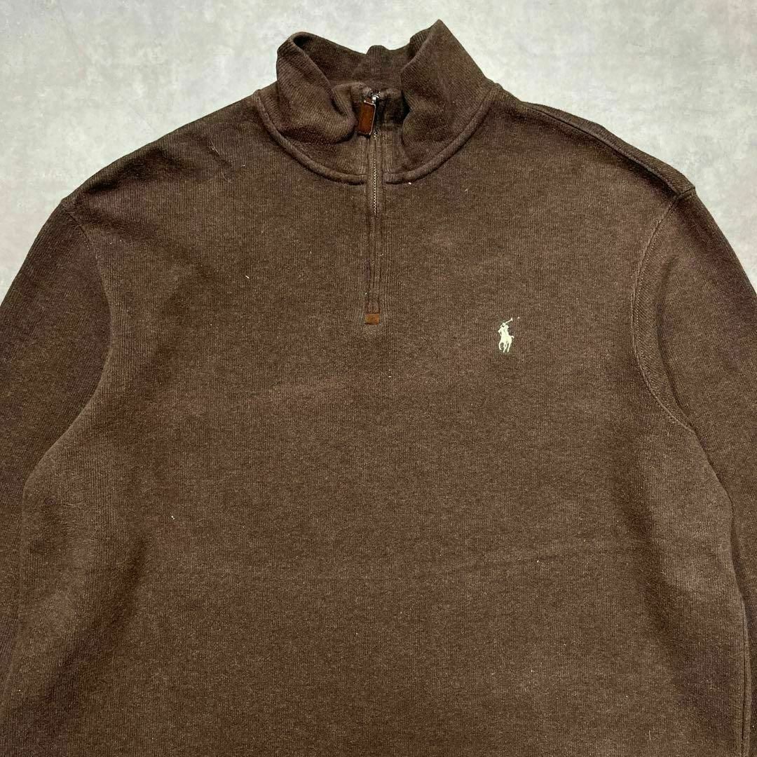 【POLO】ポロラルフローレン ダークブラウンハーフジップニット メンズのトップス(ニット/セーター)の商品写真