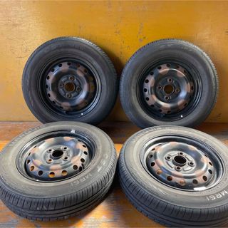 夏タイヤ 鉄ホイール 145/80R13 4本 溝有 2021年製タイヤ(タイヤ・ホイールセット)