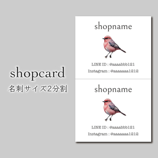 200枚　ショップカード　名刺ハーフサイズ(カード/レター/ラッピング)