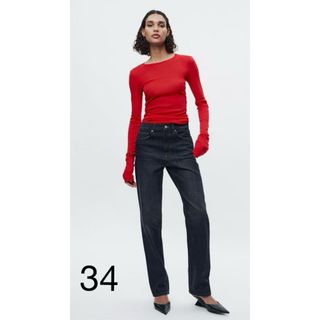 ザラ(ZARA)のザラ ZW COLLECTION RELAXED MID-RISE デニムパンツ(デニム/ジーンズ)