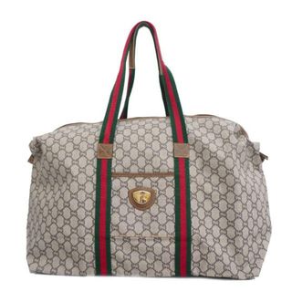 グッチ(Gucci)の★SALE 【4hb1609】グッチ ボストンバッグ/シェリーライン/グッチプラス/PVC/ブラウン/ゴールド金具 【中古】 メンズ/レディース/ユニセックス(ボストンバッグ)