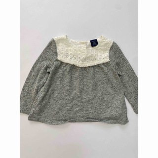 ベビーギャップ(babyGAP)のギャップ　80 90 長袖　トップス　女の子　グレー(Ｔシャツ)