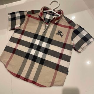 バーバリー(BURBERRY)の美品　バーバリー　キッズ　オーバーチェックシャツ　100 刺繍(Tシャツ/カットソー)