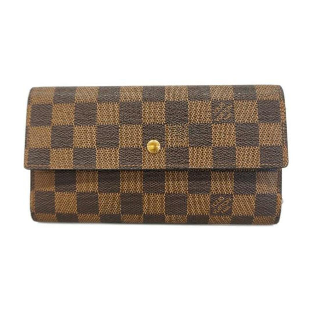 LOUIS VUITTON(ルイヴィトン)の【4hb1673】ルイヴィトン 長財布/ダミエ/ポルトフォイユインターナショナル/N61217/エベヌ【中古】メンズ/レディース/ユニセックス レディースのファッション小物(財布)の商品写真