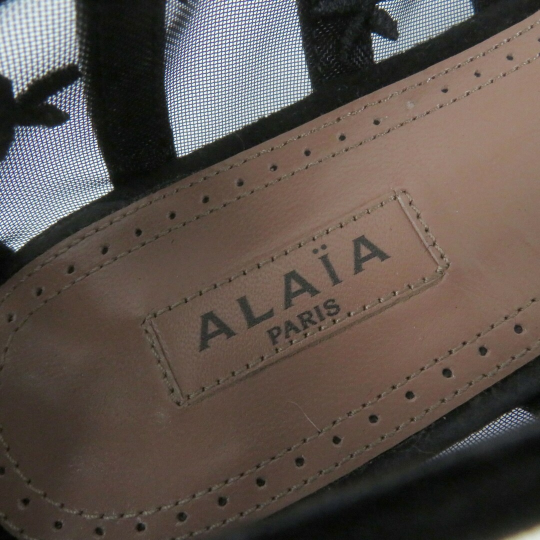 【ドンドン見直し】未使用品☆ALAIA アライア スウェード リボン付 フラットパンプス バレエシューズ ブラック 36 イタリア製 レディース レディースの靴/シューズ(バレエシューズ)の商品写真