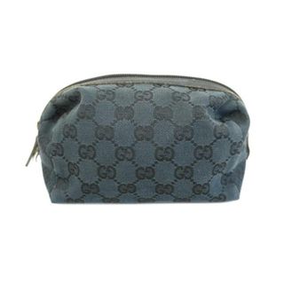 グッチ(Gucci)の【4hb1688】グッチ ポーチ/GGキャンバス/29595/キャンバス/ブラック/シルバー金具 【中古】 レディース(ポーチ)