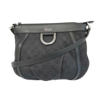 グッチ(Gucci)の【4hb1690】グッチ ショルダーバッグ/アビー/265691/デニム/ブラック/シルバー金具 【中古】 レディース(ショルダーバッグ)