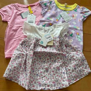 ニシマツヤ(西松屋)の新品　トップス　80 女の子セット(Ｔシャツ)