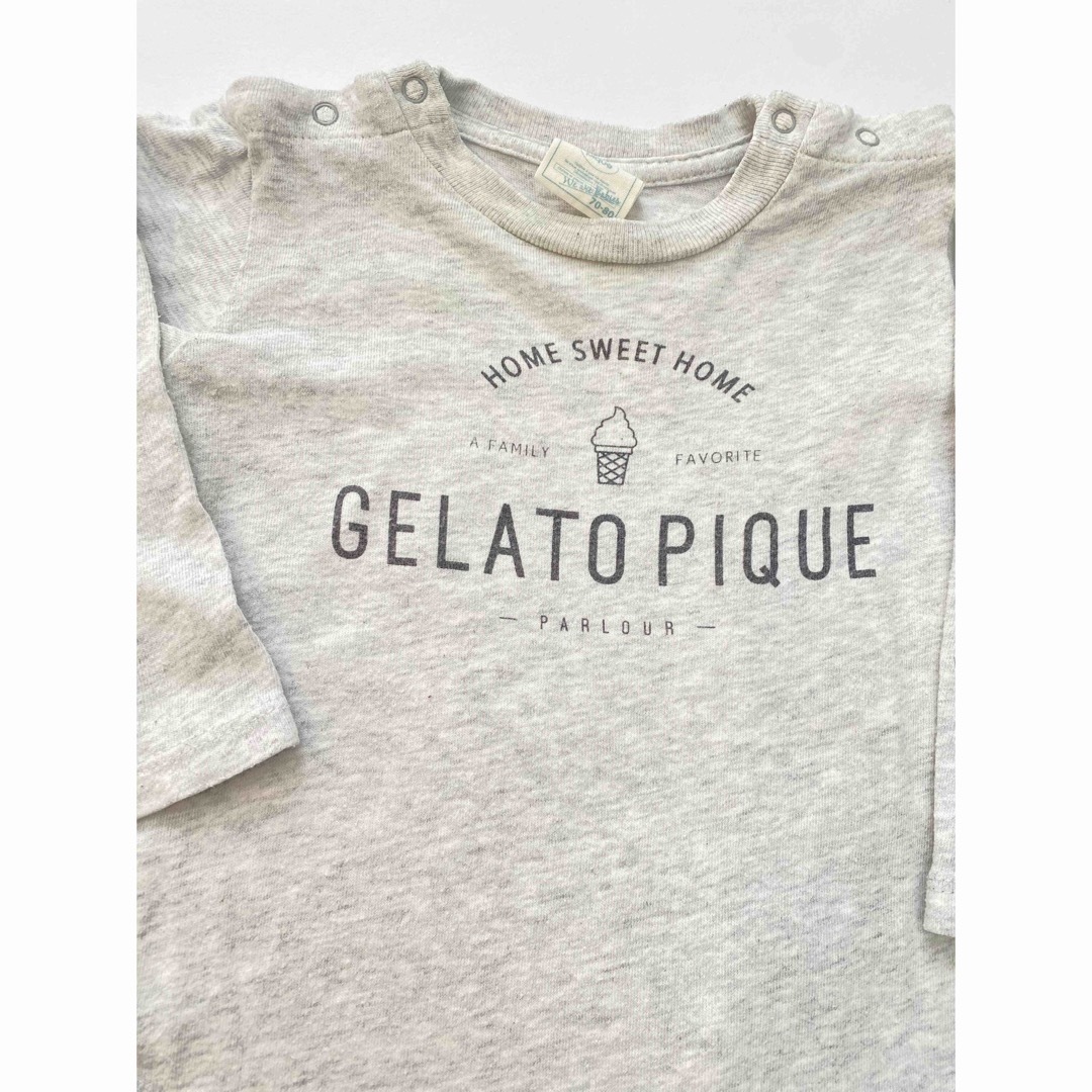 gelato pique(ジェラートピケ)のジェラピケ　長袖　70 80 ロンパース　グレー キッズ/ベビー/マタニティのベビー服(~85cm)(ロンパース)の商品写真