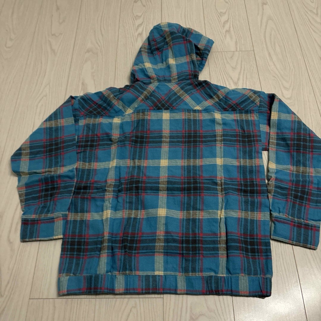 X-girl(エックスガール)の未使用●X-girl PLAID HOODED SHIRT プルオーバー 青 レディースのトップス(パーカー)の商品写真