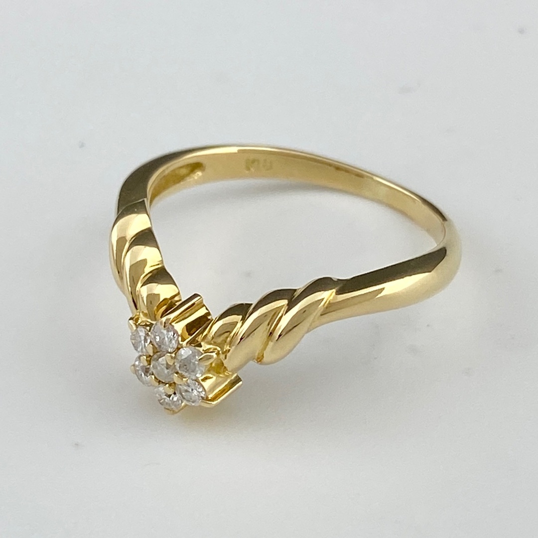 メレダイヤ デザインリング 8号 K18 【中古】 レディースのアクセサリー(リング(指輪))の商品写真