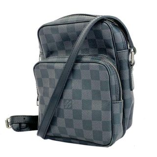 ルイヴィトン(LOUIS VUITTON)の【4hb1751】ルイヴィトン ショルダーバッグ/ダミエ・グラフィット/レム/N41446/ブラック/グレー【中古】メンズ(ショルダーバッグ)