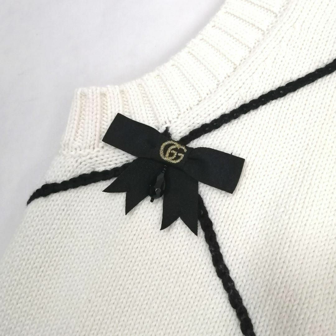 GUCCI - 極美品✨ グッチ 現行 ニットベスト ジレ リボン 刺繍 GUCCI - 極美品✨ グッチ 現行 ニットベスト ジレ リボン 刺繍