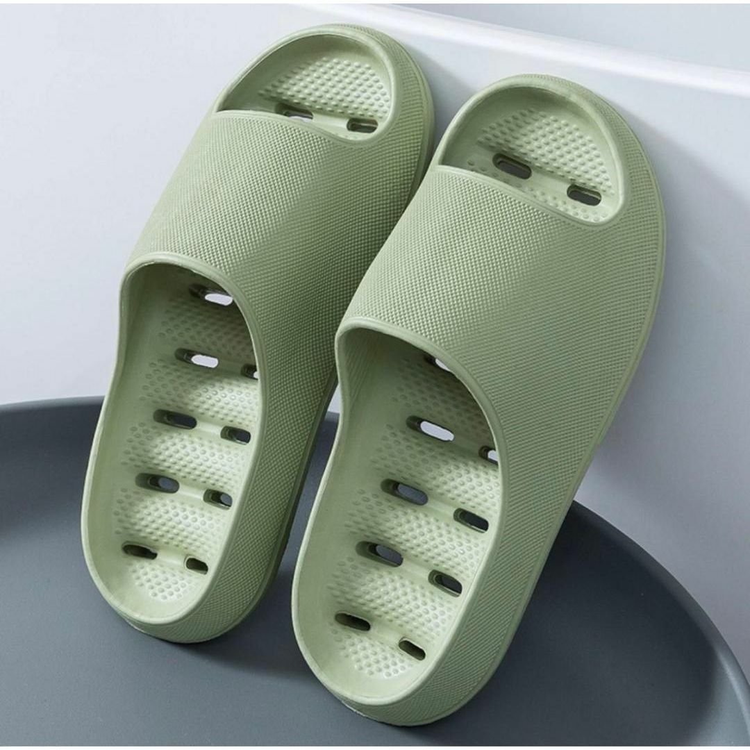 グリーン　 スリッパ ルームシューズ 　お風呂 シャワーサンダル 厚底 レディースの靴/シューズ(サンダル)の商品写真