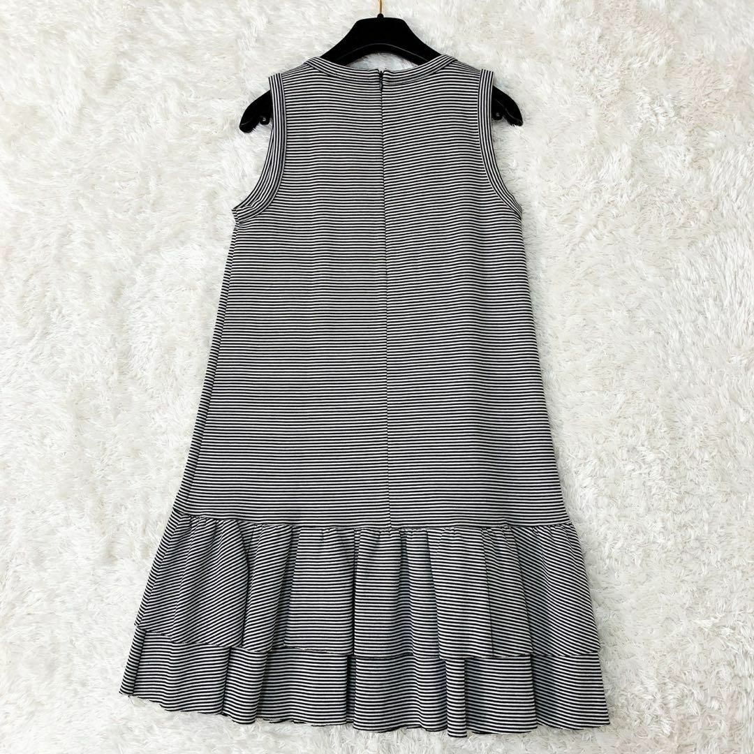 RED VALENTINO(レッドヴァレンティノ)の極美品✨レッドヴァレンティノ　ワンピース　リボン　フリル　ボーダー　M　大人可愛 レディースのワンピース(ひざ丈ワンピース)の商品写真