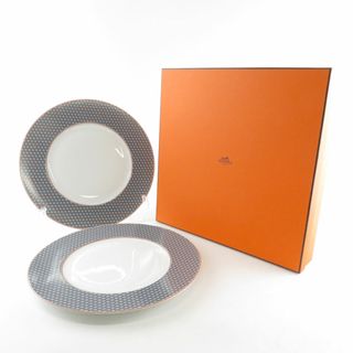 エルメス(Hermes)の未使用 HERMES エルメス TIE・SET タイセット 大皿 2枚 ペア 29.5cmプレート ディナー SU5791 (食器)