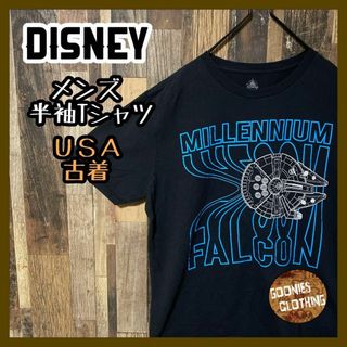 ディズニー(Disney)のtシャツ メンズ ブラック L ディズニー スターウォーズ プリント 半袖 古着(Tシャツ/カットソー(半袖/袖なし))