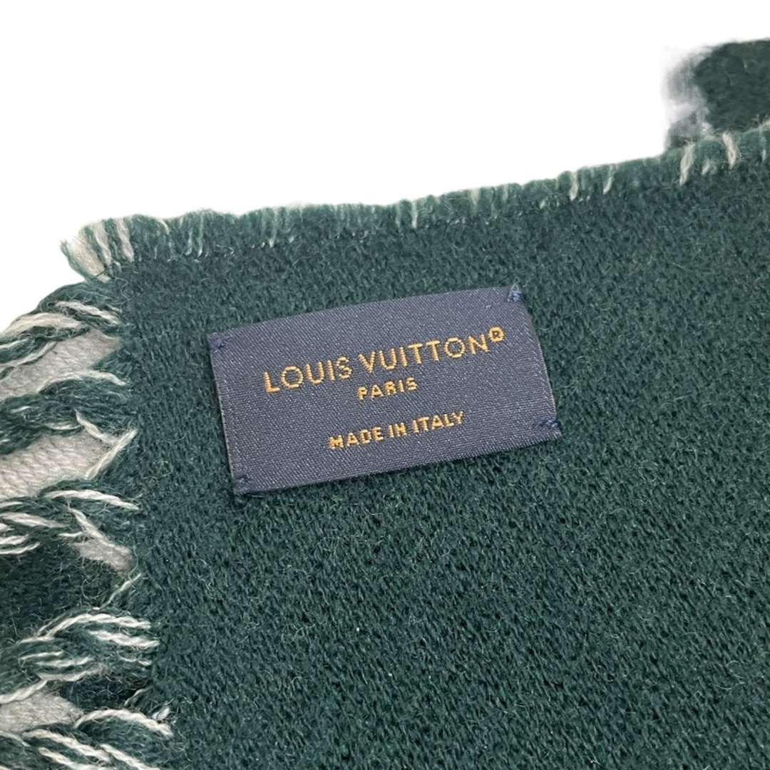 LOUIS VUITTON(ルイヴィトン)のLOUISVUITTON M79139 マフラー・グラフィック デュアル スカーフ グリーン×ホワイト【中古】12404K122 メンズのファッション小物(マフラー)の商品写真