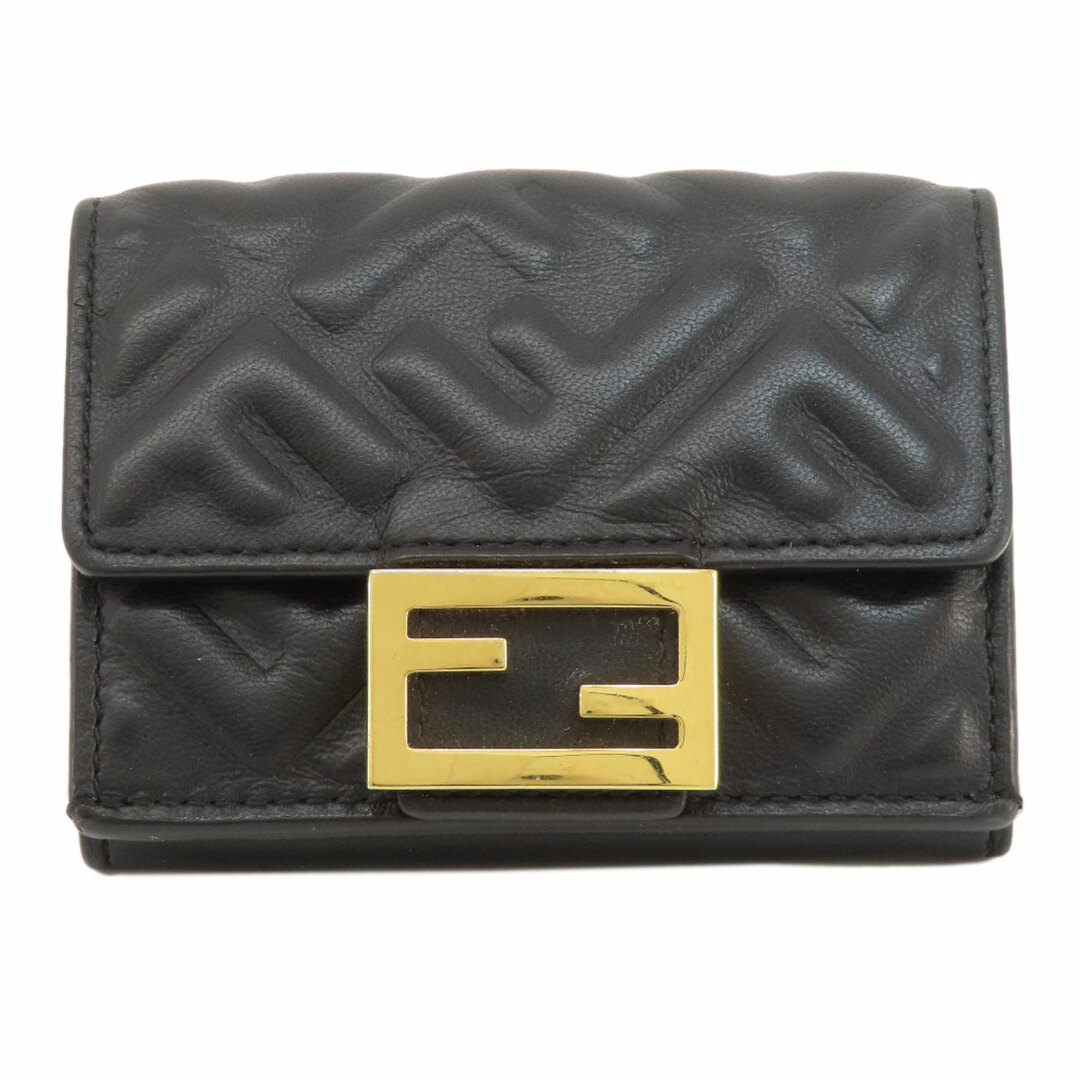 FENDI(フェンディ)のFENDI エンボスロゴ 二つ折り財布（小銭入れあり） レザー レディース レディースのファッション小物(財布)の商品写真