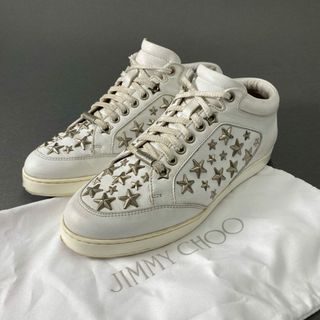 ジミーチュウ(JIMMY CHOO)の6d12 JIMMY CHOO ジミーチュウ スタースタッズ スニーカー 36 ホワイト レザー イタリア製 Star Sneaker(スニーカー)