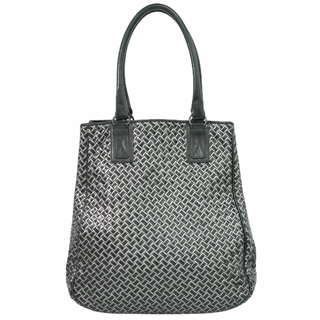 Bottega Veneta(ボッテガヴェネタ)の本物 ボッテガ ヴェネタ BOTTEGA VENETA イントレチャート トートバッグ ショルダーバッグ レザー ブラック シルバー131681 V9041 バッグ 中古 2100020000000625 レディースのバッグ(トートバッグ)の商品写真