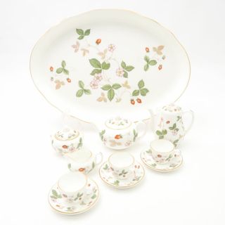 美品 WEDGWOOD ウェッジウッド ワイルドストロベリー ミニチュアセット 8点 インテリア オブジェ コレクション SY8670 