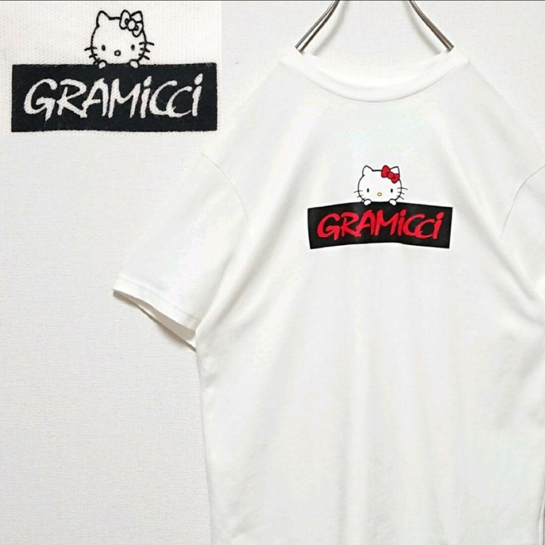 GRAMICCI(グラミチ)の希少 グラミチ ハローキティ サンリオ コラボ フロント ロゴ 半袖 Tシャツ メンズのトップス(Tシャツ/カットソー(半袖/袖なし))の商品写真