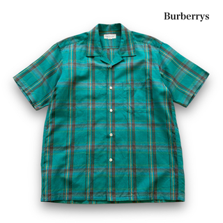 BURBERRY - 【Burberrys】90s バーバリー ヴィンテージ オープンカラーシャツ