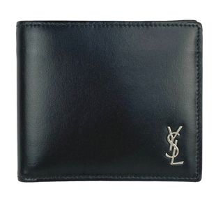 サンローラン(Saint Laurent)の■美品■　サンローランパリ タイニー カサンドラ 二つ折り 財布 レザー ブラック 607727 1JB0E 【120619】(折り財布)