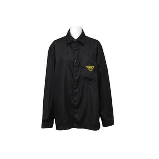 PRADA プラダ Re-Nylon Shirt 長袖シャツ SC520 S201 20SS リサイクルナイロン サイズXS ブラック 美品 中古 62106