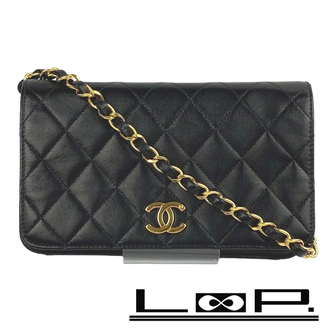CHANEL - ■中古■　シャネル チェーン ショルダー バッグ プッシュロック ラムスキン ブラック 【116964】