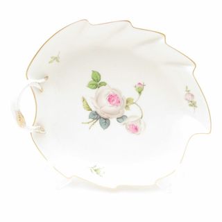 マイセン(MEISSEN)の美品 MEISSEN マイセン ホワイトローズ リーフディッシュ 変形皿 SY8309B1 (食器)