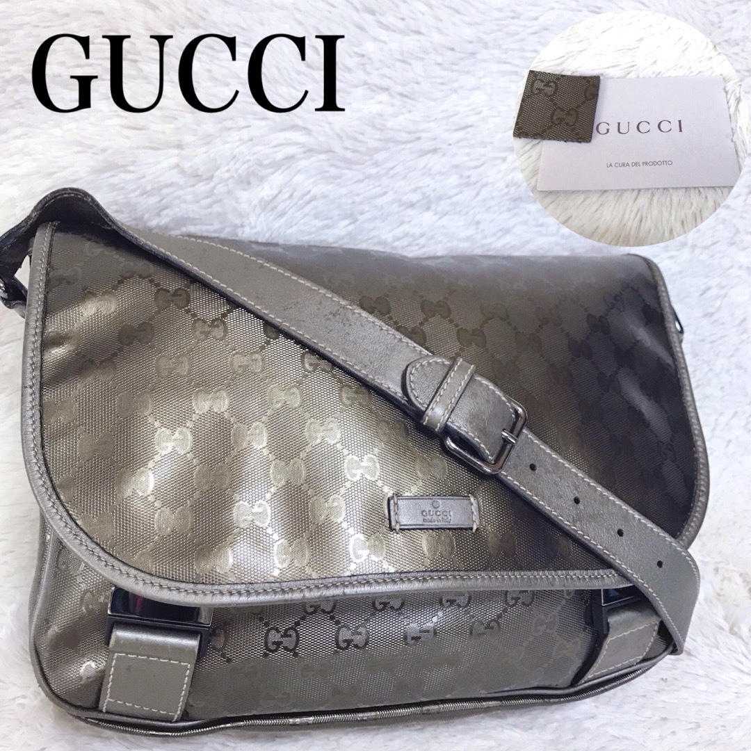 美品 GUCCI インプリメ メッセンジャーバッグ GG メタリック 美品 GUCCI インプリメ メッセンジャーバッグ GG メタリック