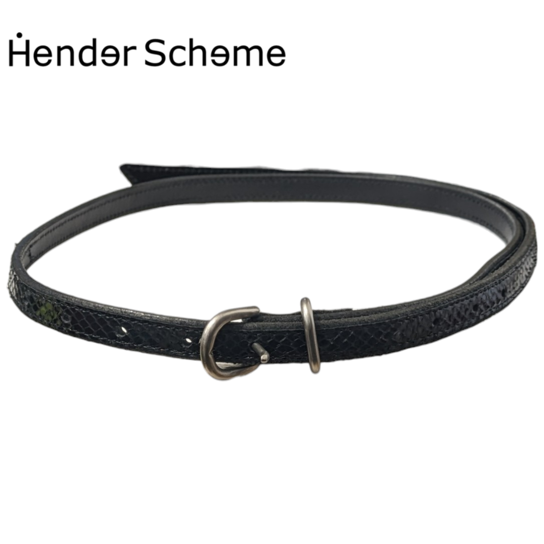 Hender Scheme(エンダースキーマ)のHender Scheme ブラック パイソン レザー ベルト メンズのファッション小物(ベルト)の商品写真