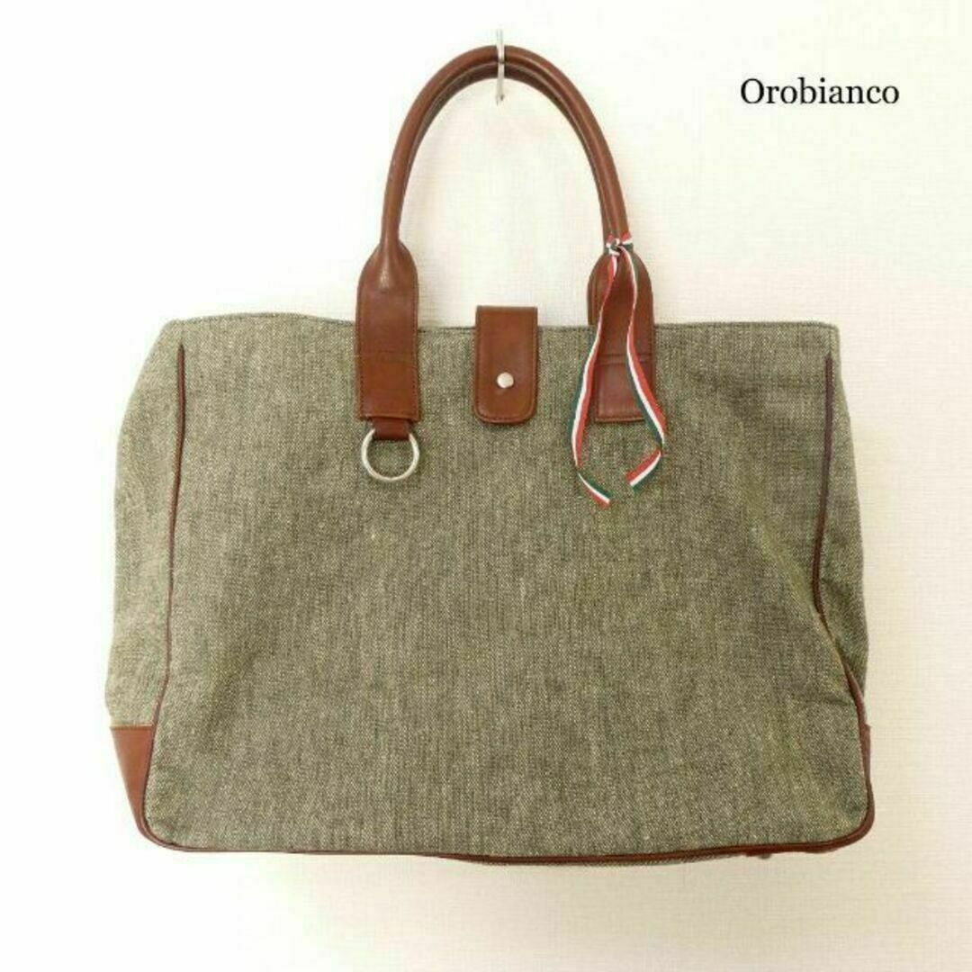 Orobianco(オロビアンコ)の美品 オロビアンコ キャンバス×レザー 大判 トートバッグ メンズのバッグ(トートバッグ)の商品写真