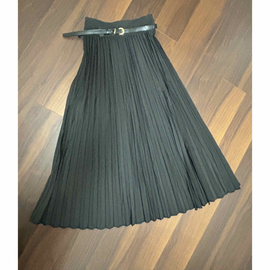 SHEIN(シーイン)の【SHEIN】Modely プリーツスカート ソリッドハイウェスト ベルト レディースのスカート(ロングスカート)の商品写真