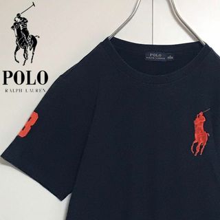 ポロラルフローレン(POLO RALPH LAUREN)の【人気定番】ポロラルフローレン　刺繍ロゴ入りTシャツ ネイビー　シンプルF983(Tシャツ/カットソー(半袖/袖なし))