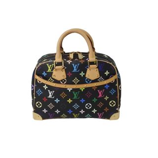 ルイヴィトン(LOUIS VUITTON)の極美品 LOUIS VUITTON ルイヴィトン ハンドバッグ トゥルーヴィル ブラック M92662 マルチカラー ゴールド金具 中古 62334(ハンドバッグ)