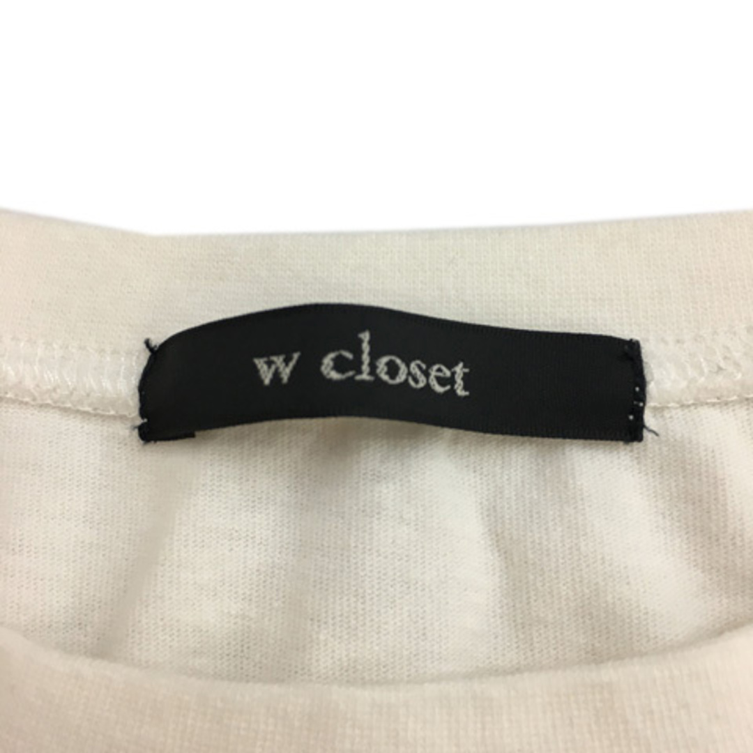 w closet(ダブルクローゼット)のダブルクローゼット カットソー Tシャツ プルオーバー 無地 半袖 F 白 レディースのトップス(カットソー(半袖/袖なし))の商品写真