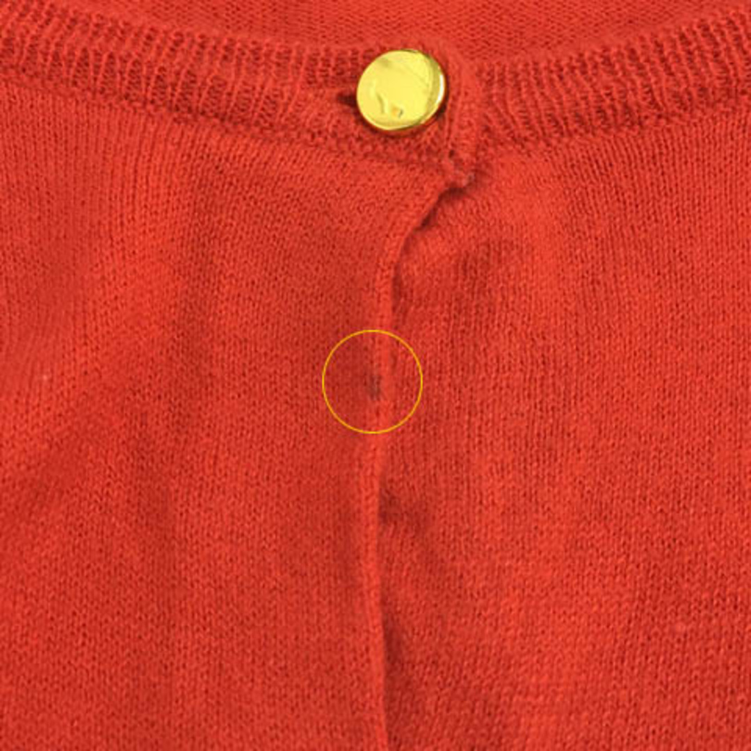 LA MARINE FRANCAISE(マリンフランセーズ)のマリンフランセーズ カーディガン ニット ラウンドネック 無地 長袖 赤 レディースのトップス(カーディガン)の商品写真