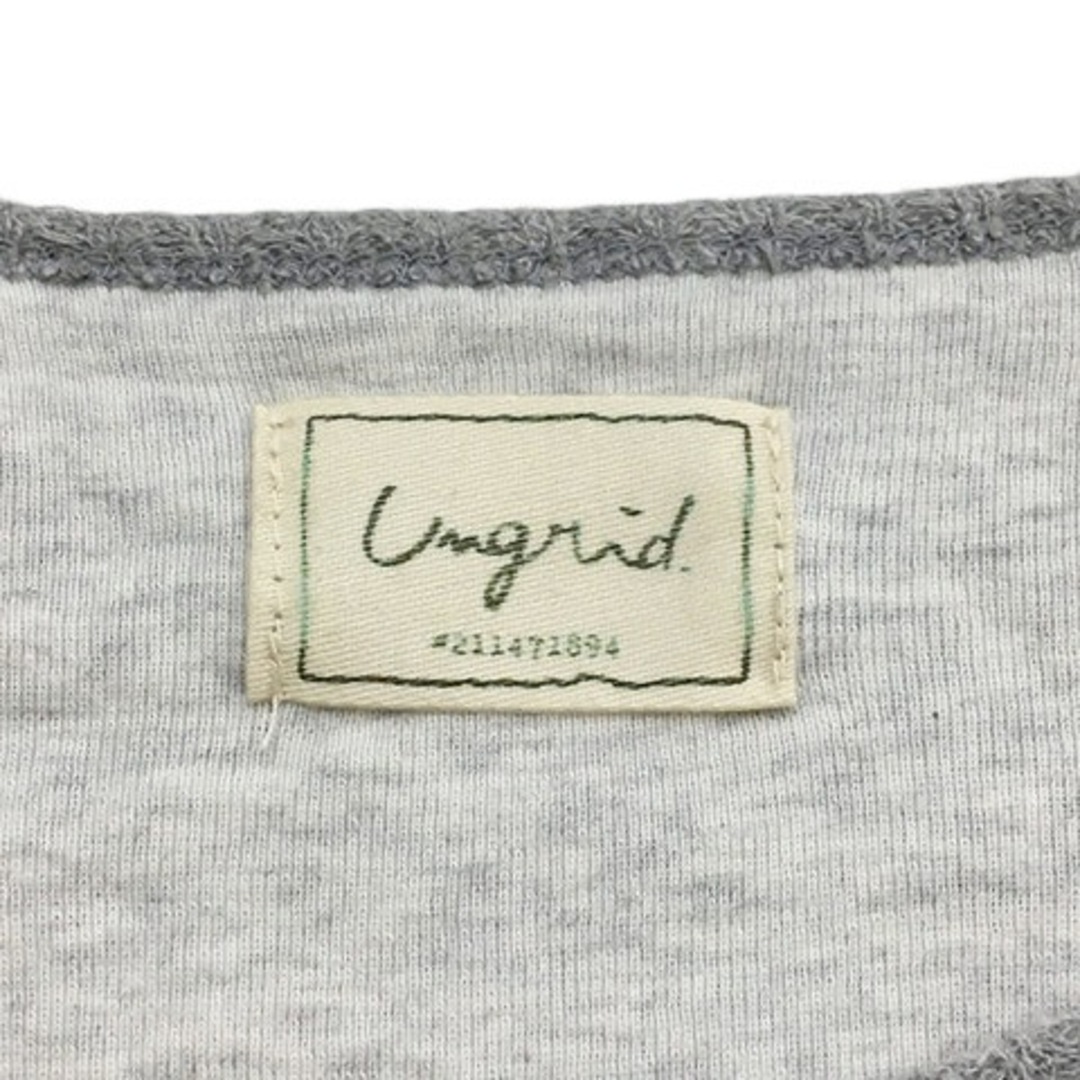 Ungrid(アングリッド)のアングリッド カットソー プルオーバー 無地 ワッフル 切替 長袖 F グレー レディースのトップス(カットソー(長袖/七分))の商品写真