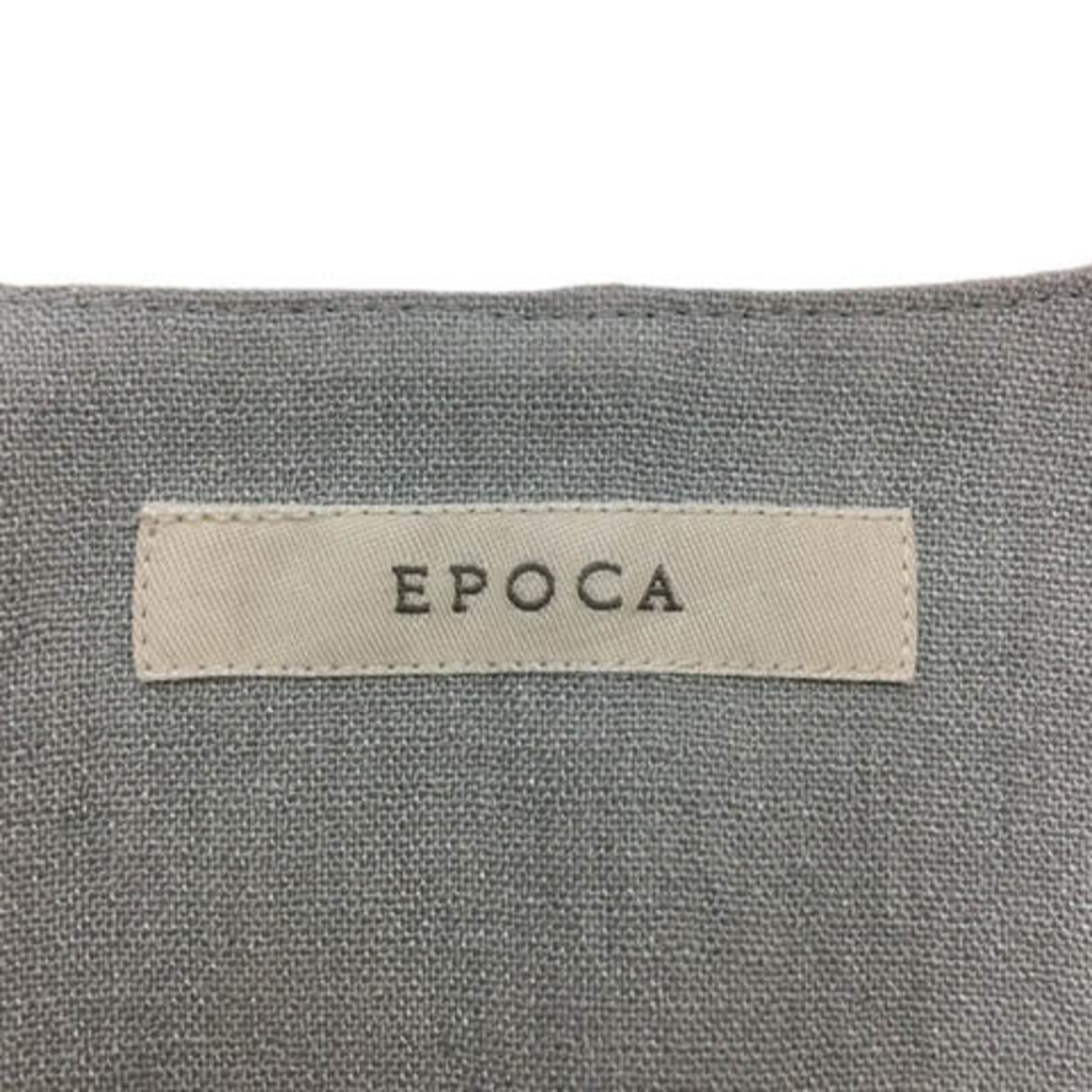 EPOCA(エポカ)のエポカ ジャケット ノーカラー 肩パッド 薄手 無地 長袖 40 グレー 緑 レディースのジャケット/アウター(その他)の商品写真