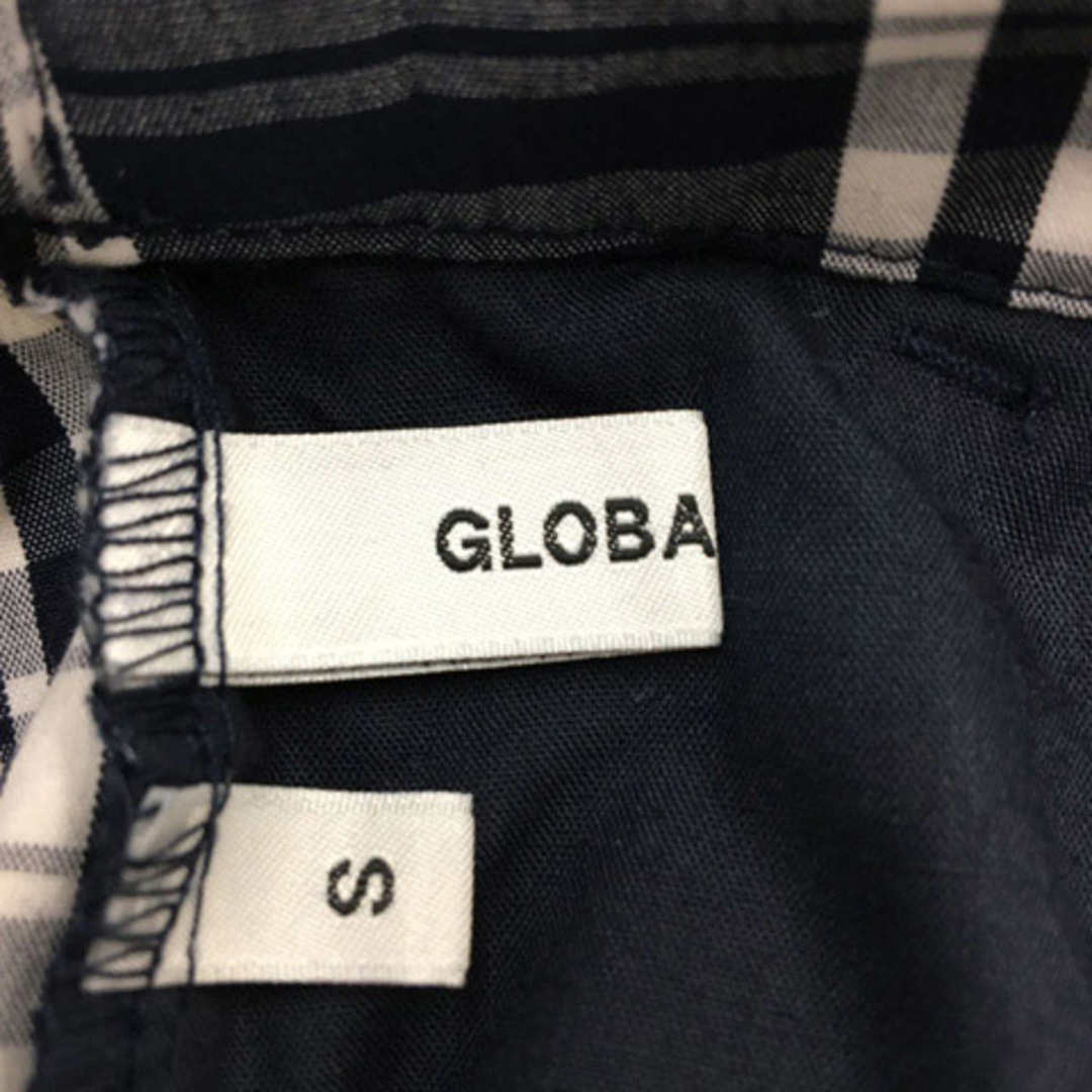 GLOBAL WORK(グローバルワーク)のグローバルワーク パンツ ワイド ロング ウエストゴム チェック S 紺 白 レディースのパンツ(その他)の商品写真
