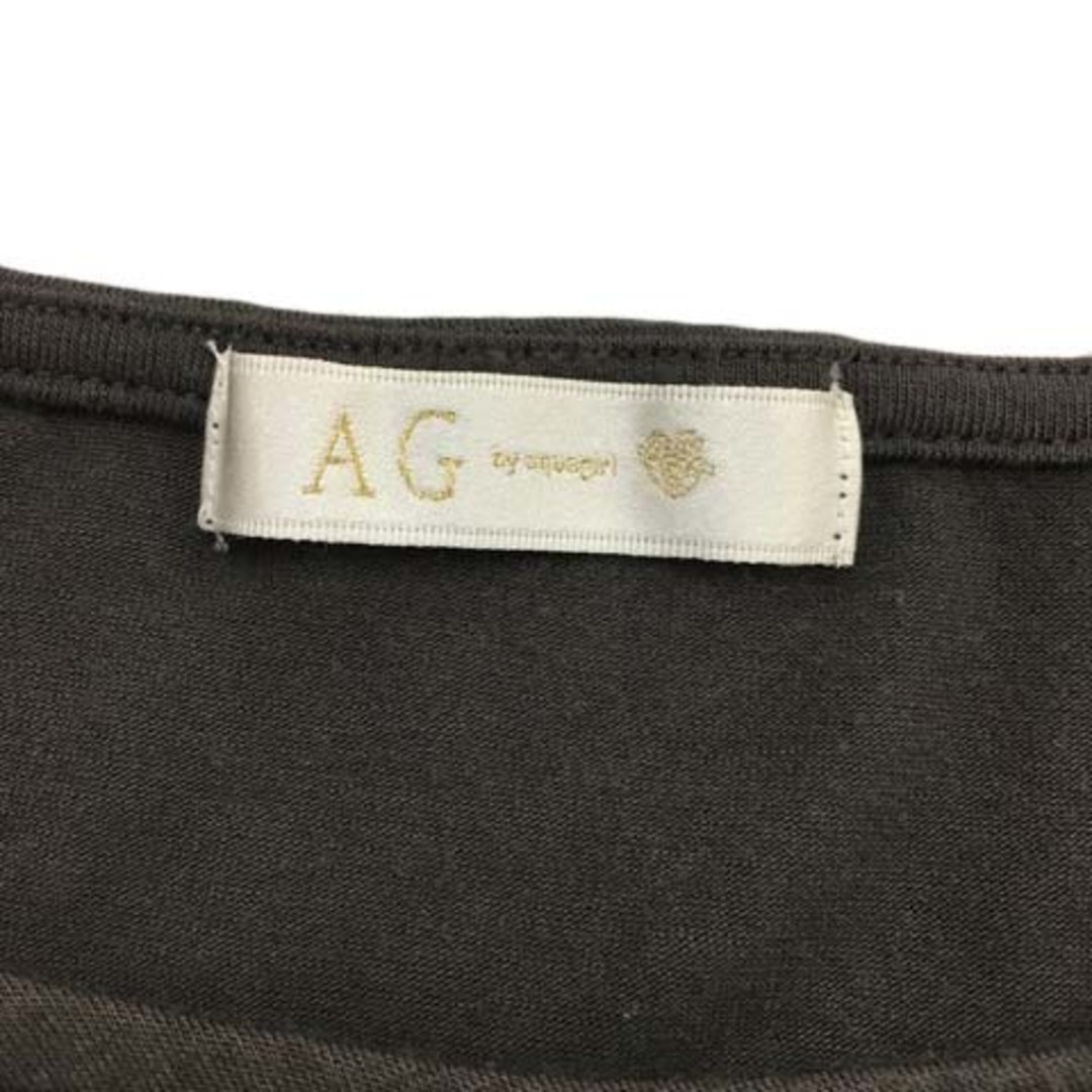 AG by aquagirl(エージーバイアクアガール)のエージーバイアクアガール カットソー フリル フレンチスリーブ M グレー レディースのトップス(カットソー(半袖/袖なし))の商品写真