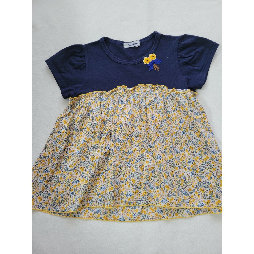 familiar(ファミリア)のused　ファミリア　リバティチュニック キッズ/ベビー/マタニティのキッズ服女の子用(90cm~)(Tシャツ/カットソー)の商品写真