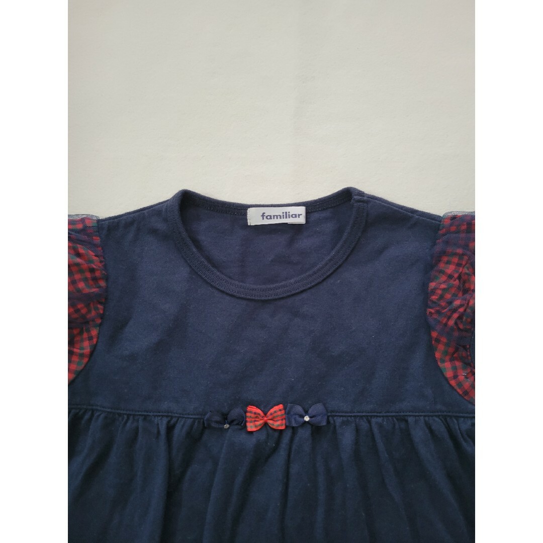 familiar(ファミリア)のused　ファミリア　チュニックTシャツ 120 キッズ/ベビー/マタニティのキッズ服女の子用(90cm~)(Tシャツ/カットソー)の商品写真