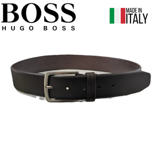 ヒューゴボス(HUGO BOSS)のBOSS ブラック イタリーメイド レザーベルト(ベルト)